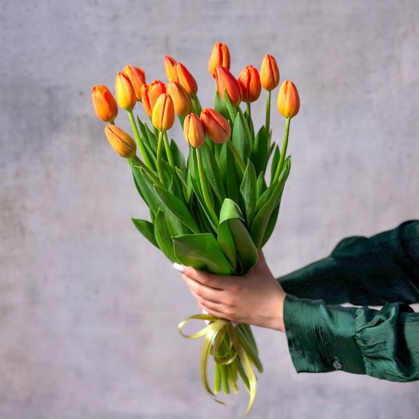 Комбо 17 тюльпанов, игрушка, конфеты